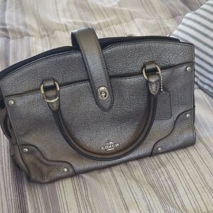 Coach Metallic Leather Satchel